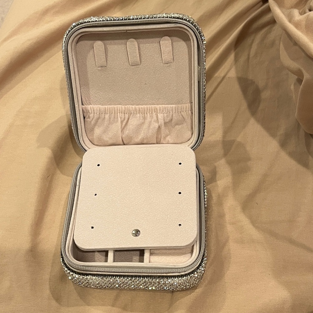 Sparkling Silver Rhinestone Jewelry Box - Picture 2 of 5